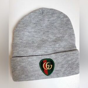 New beanie Gray Knit Beanie with Logo